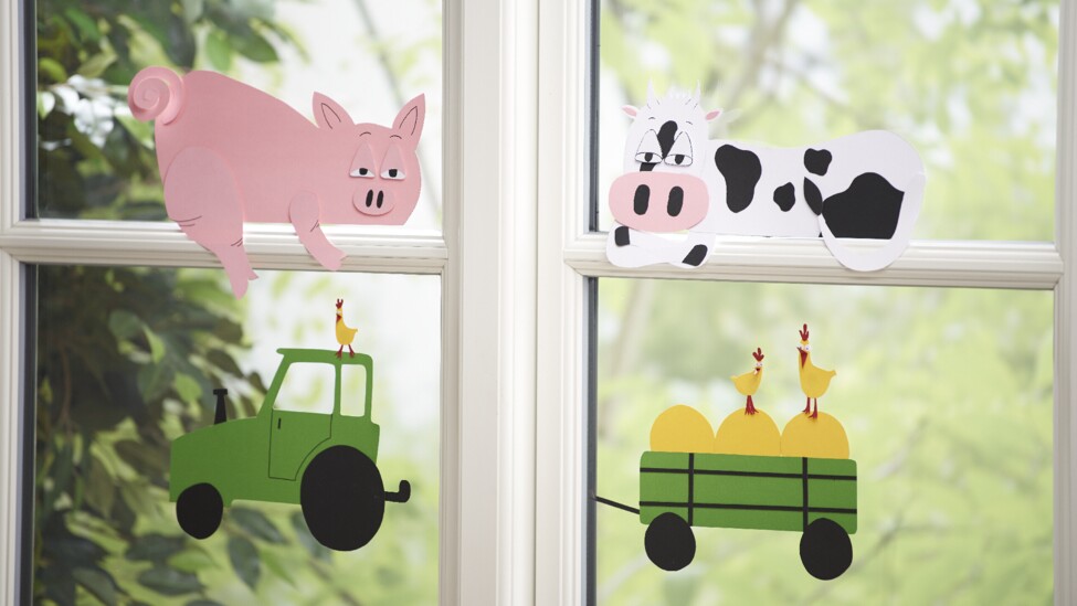 Fensterbilder Bauernhoftiere
