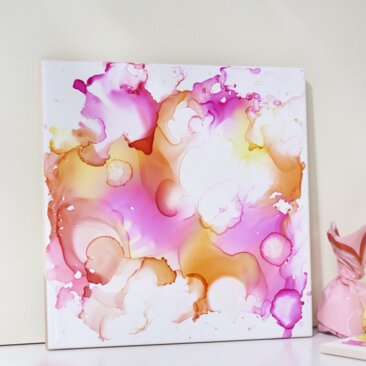 Fliese mit Alcohol Ink