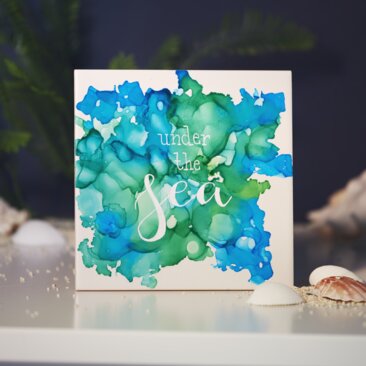 Fliese mit Alcohol Ink