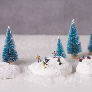 Stones with miniature landscape