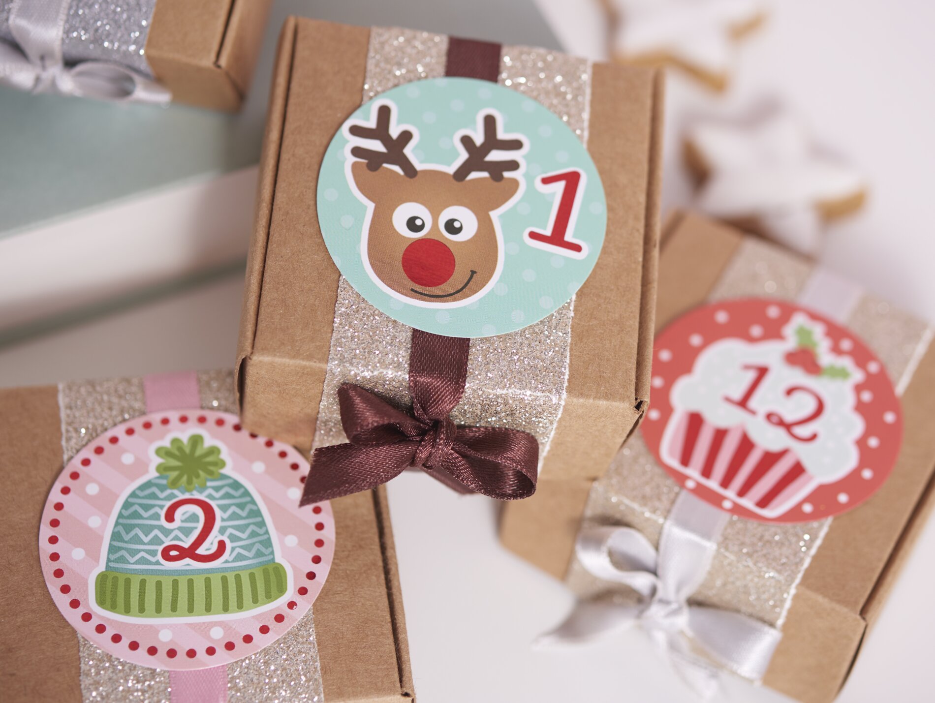 Adventskalender aus Faltschachteln selber basteln