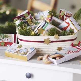 Adventskalender mit Serviettentechnik gestalten