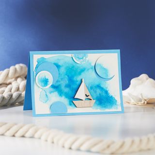 Maritime Karte mit Aquarell