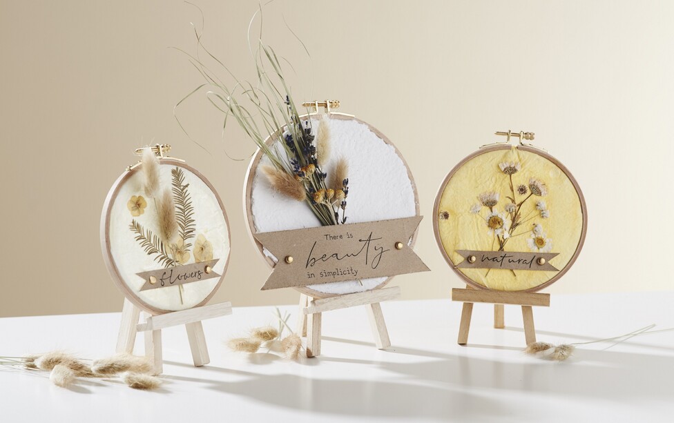 Stickring mit handgeschöpftem Papier