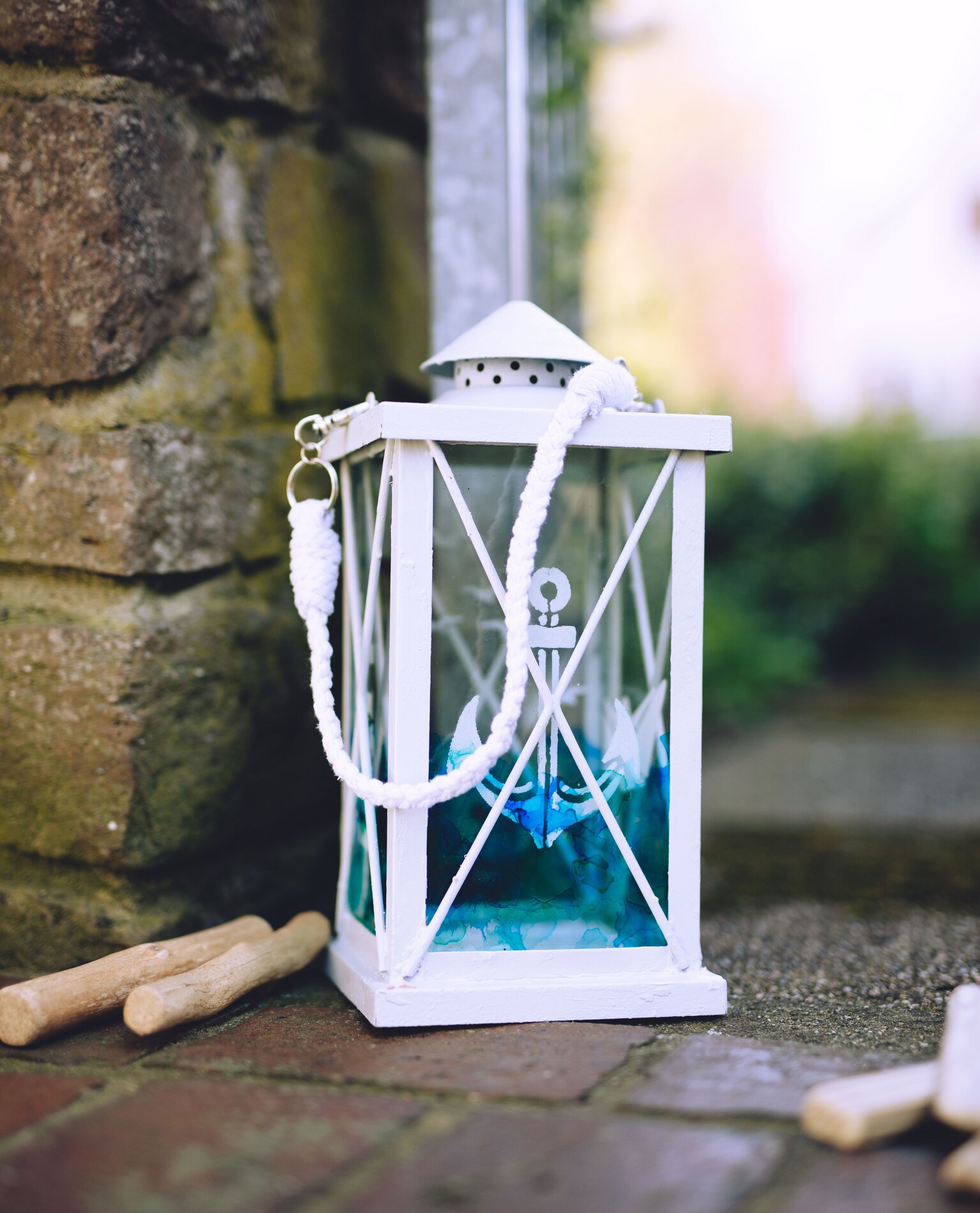 Maritime Gartenlaterne im Upcycling-Look