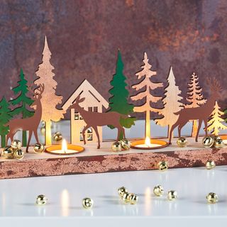 Teelichthalter Rehe im Wald