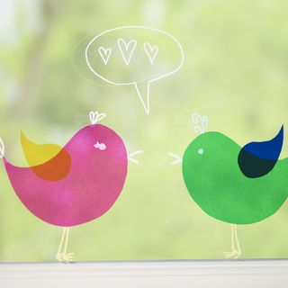 Frühlingshaftes Fensterbild