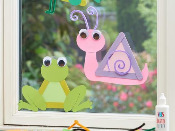 Holzstäbchentiere Schnecke und Frosch