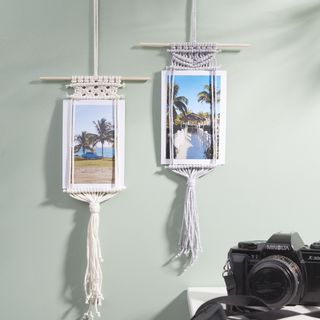 Bilderrahmen mit der Makramee Technik knüpfen