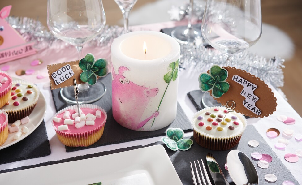 Tischdeko für Silvester basteln
