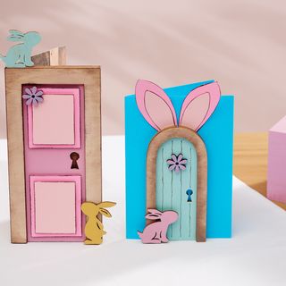 osterkarten mit tür