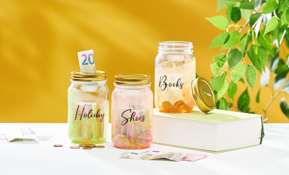 Spardose marmorieren