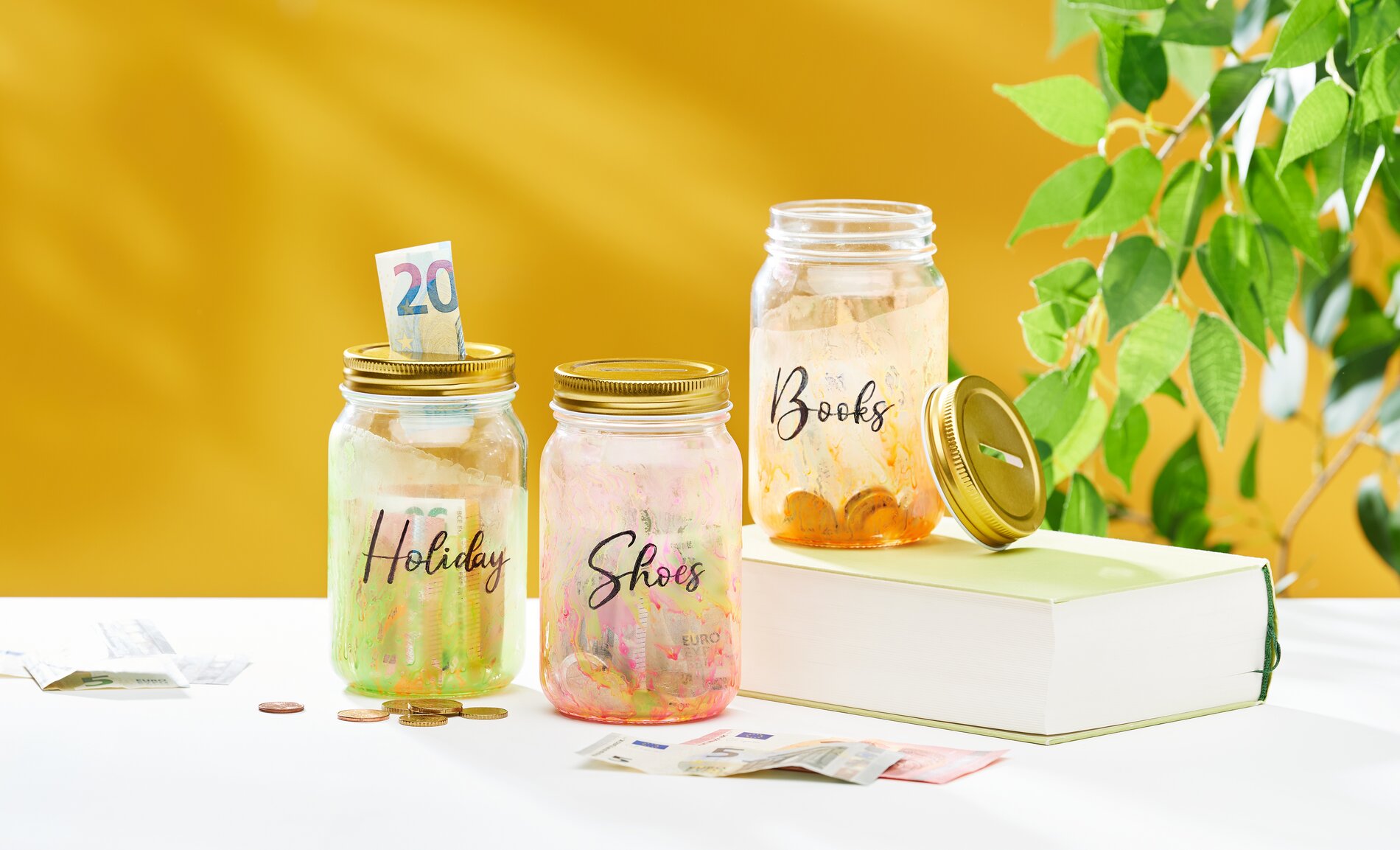 Spardose marmorieren