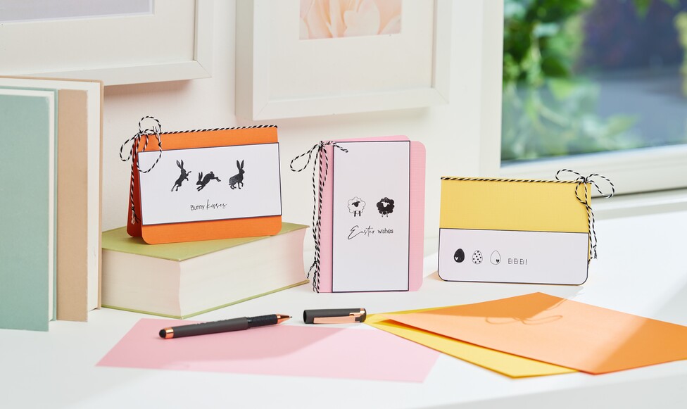 Oster-Grußkarte mit Stempelmotiven