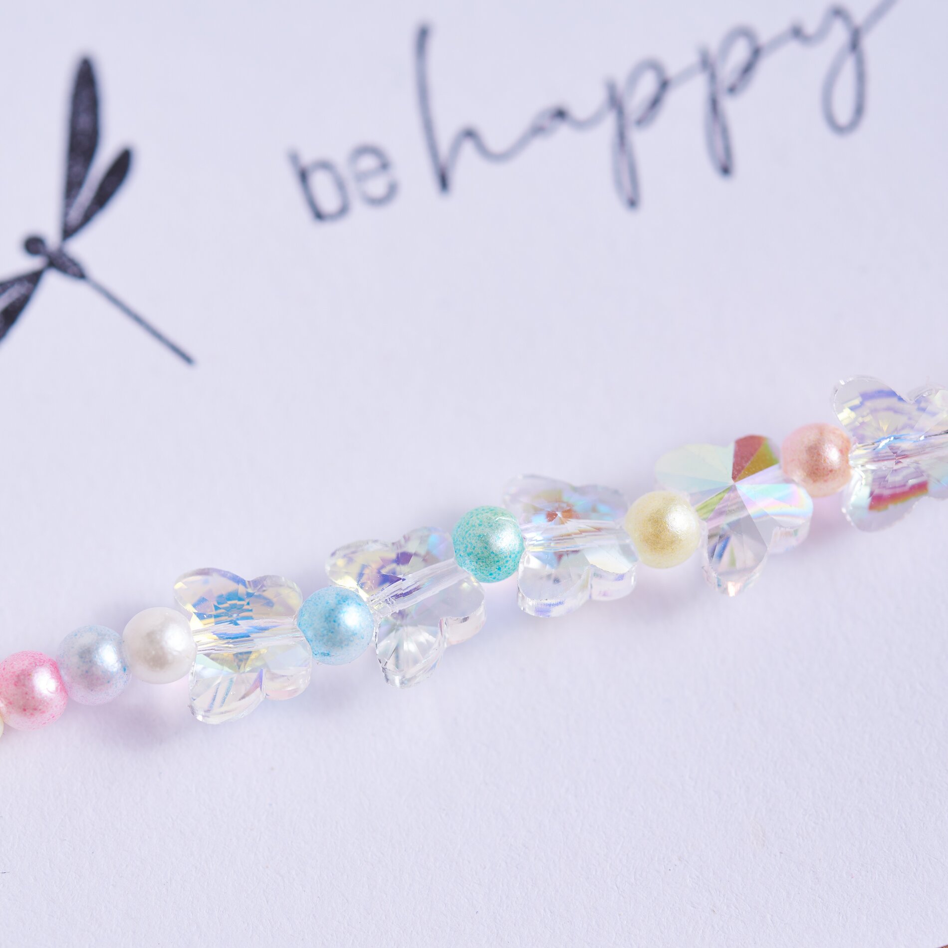 Armbänder mit Glasschliffperlen Schmetterlinge