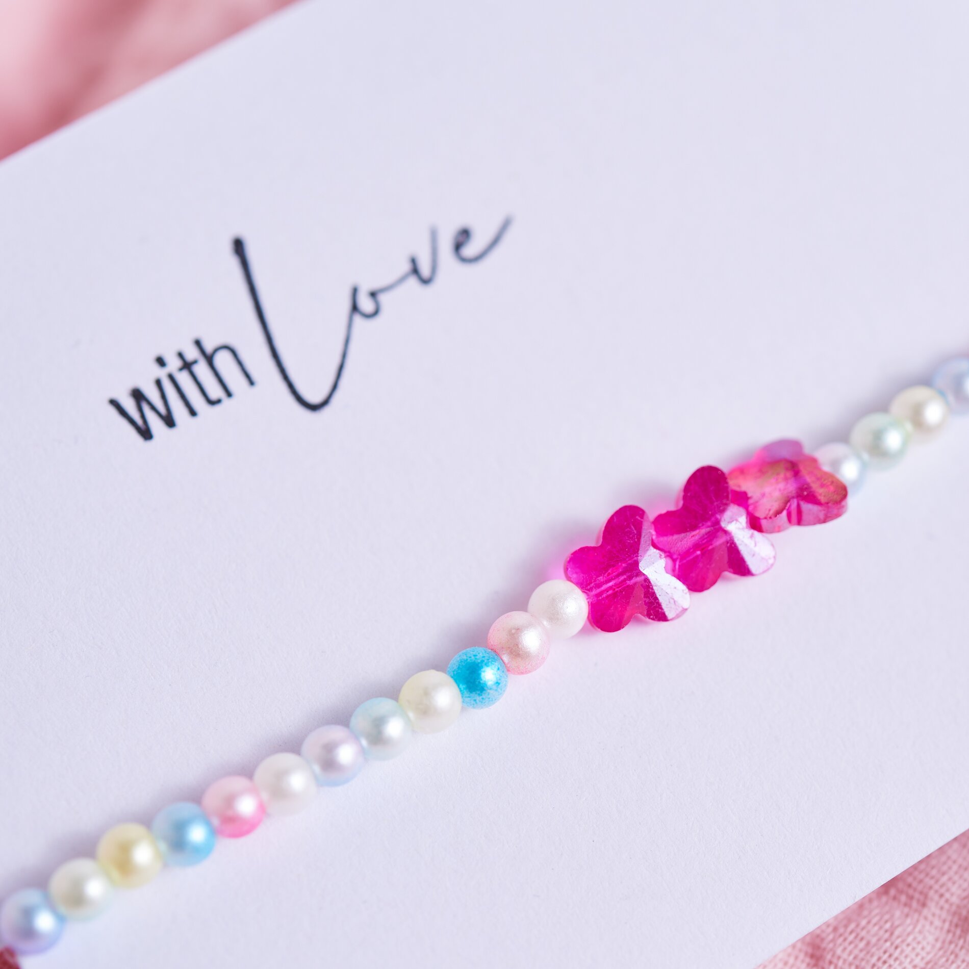 Armbänder mit Glasschliffperlen Schmetterlinge