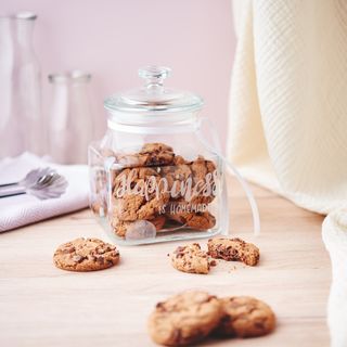 Vaso di stoccaggio con incisione su vetro