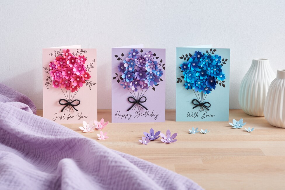 Karte mit Blumenbouquet