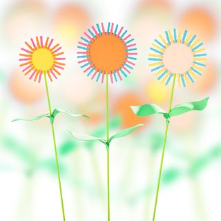 Blumen aus Holzklammern