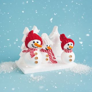 Snowmen made from polystyrene balls