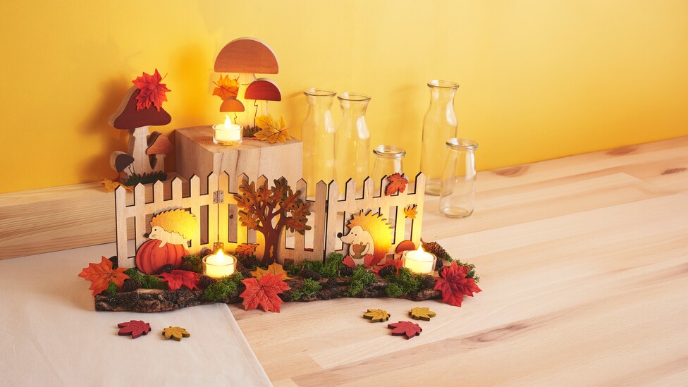 Herbstliche Zaunszene