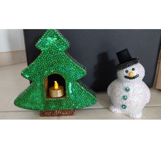 06_Tizi_Pailletten Weihnachtsbaum und Pailletten Schneemann
