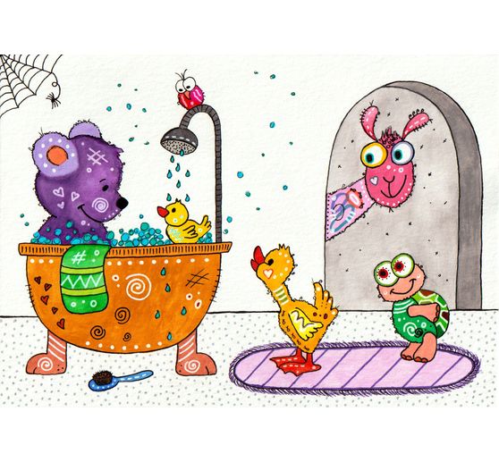 160_Dodo_Aquarellbild - Badetag