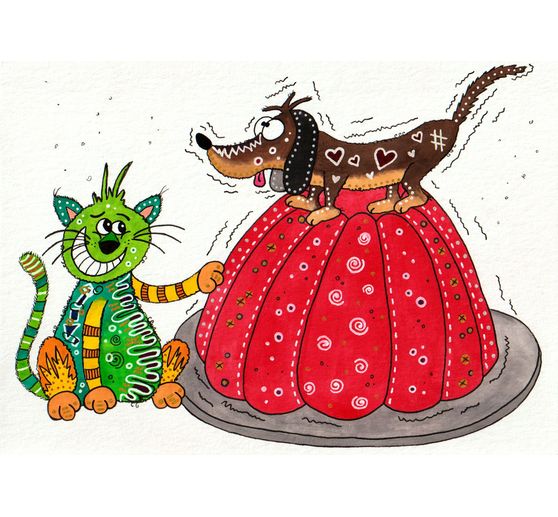 165_Dodo_Aquarellbild - Wackeldackel