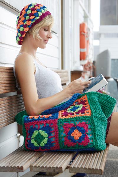 Granny Squares Tasche mit der Wolle Boston Sun geh&auml;kelt