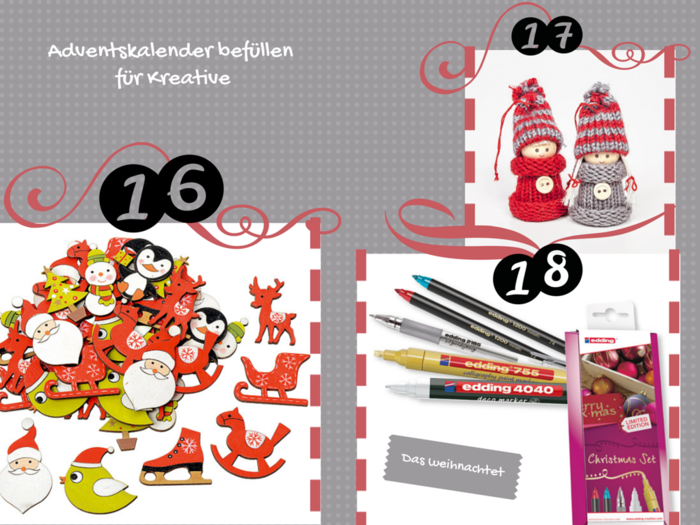 Adventskalender f&uuml;llen f&uuml;r Bastler und Kreative