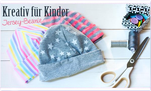 Beanies aus Jersey n&auml;hen f&uuml;r Kinder mit kostenloser Anleitung