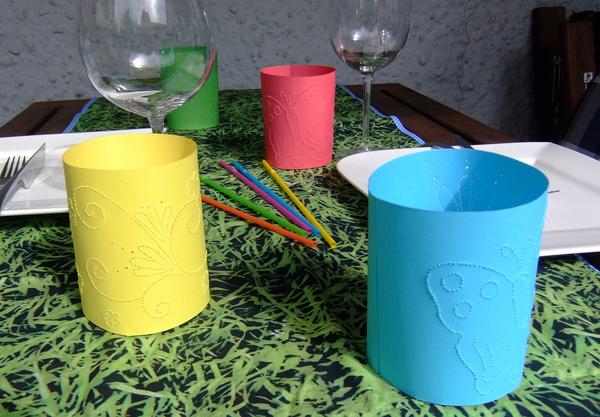 Prickellaterne fertig Tischlaterne basteln