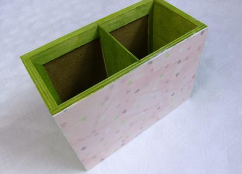 Stiftebox basteln - Decopatch Rückseite Schreibtischorganizer basteln - Decopatch Rückseite