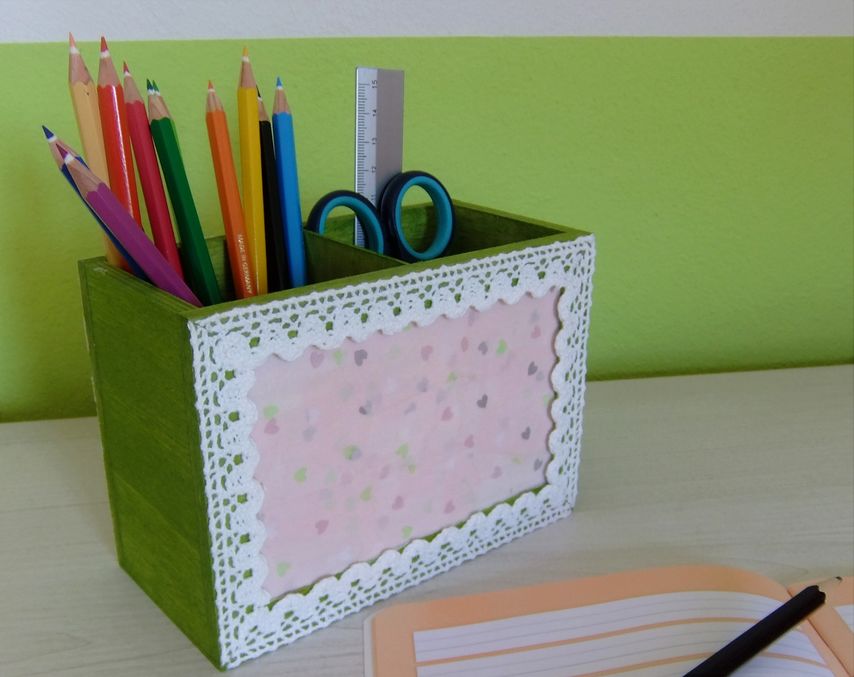 Stiftebox selber gestalten mit D&eacute;copatch