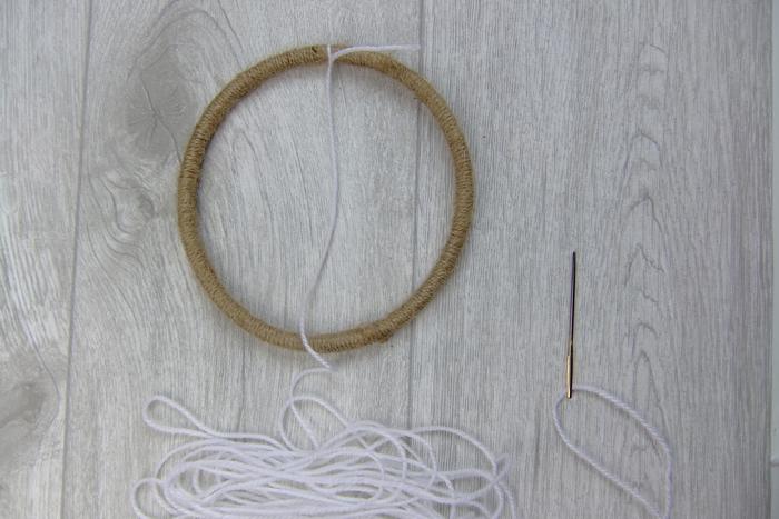 Traumfänger basteln - deco fishing net weben Traumfänger selber basteln - deco fishing net weben