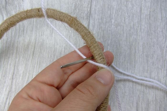 Traumfänger basteln - deco fishing net weben1 Traumfänger selber basteln - deco fishing net weben1