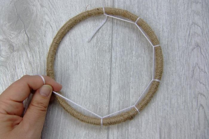 Traumfänger basteln - deco fishing net weben3 Traumfänger selber basteln - deco fishing net weben3