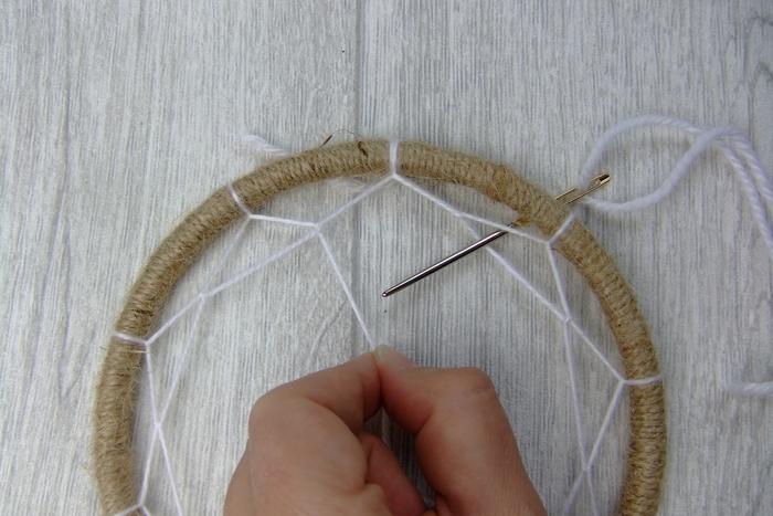 Traumfänger basteln - deco fishing net weben6 Traumfänger selber basteln - deco fishing net weben6