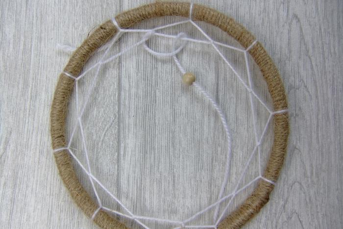 Traumf&auml;nger selber basteln - deco fishing net weben7