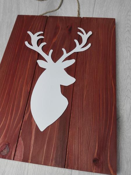 Fadenbild Hirsch - Schablone Fadenbild selber machen - Schablone