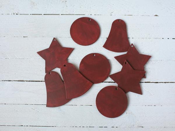 Christbaumschmuck in Rost-Optik - Anh&auml;nger bemalt