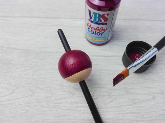 Schl&uuml;sselanh&auml;nger aus Holzkugeln k&ouml;rper bemalen