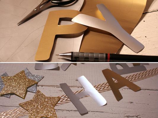 Silvester: Buchstaben-Girlande