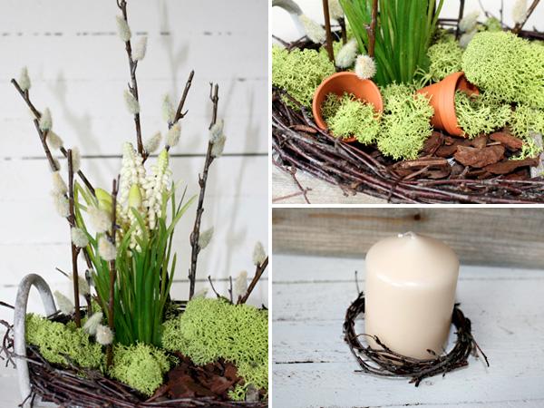 Tischdeko-Ostern: Korb dekorieren Tischdeko zu Ostern im Korb