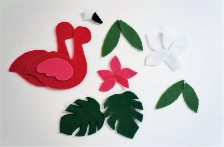 Flamingo aus Filz selber n&auml;hen