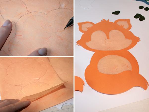 Fuchs Laterne mit straw silk paper einfach selber basteln