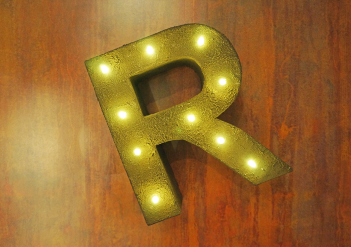 Leuchtbuchstabenlampe: Ergebnis Buchstabenlampe selber machen