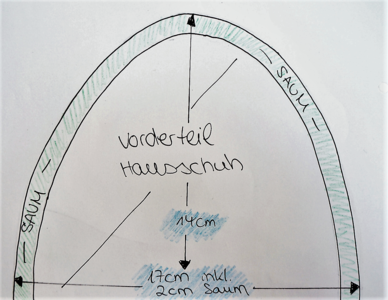Hausschuhe selber n&auml;hen mit Vorlage