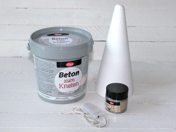 Lichtkegel aus Beton: Material Lichtkegel mit Knetbeton einfach selber machen
