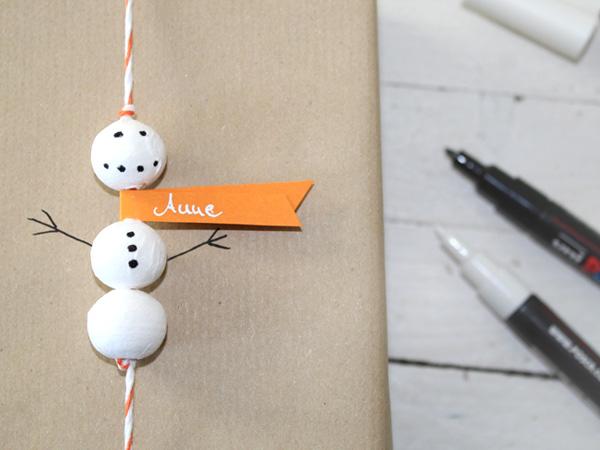 Geschenkverpackung_Schneemann Geschenkverpackung mit Schneemännern zu Weihnachten zum Selberbasteln